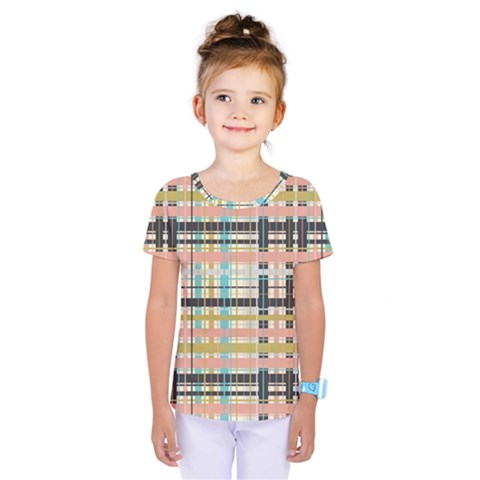 Plaid Pattern Kids  One Piece Tee by linceazul