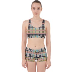 Plaid Pattern Work It Out Sports Bra Set by linceazul