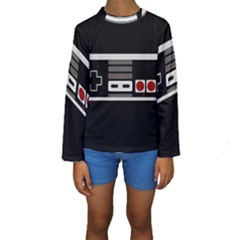 Video Game Controller 80s Kids  Long Sleeve Swimwear by Valentinaart