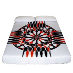 Geometric Celtic Cross Fitted Sheet (california King Size) by linceazul