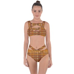 Plaid Pattern Bandaged Up Bikini Set  by linceazul