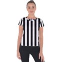 Black And White Stripes Short Sleeve Sports Top  View1
