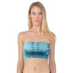 Denim Jeans Fabric Texture Bandeau Top by paulaoliveiradesign