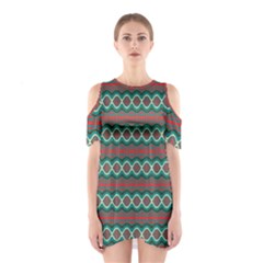 Ethnic Geometric Pattern Shoulder Cutout One Piece by linceazul