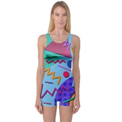 Memphis #10 One Piece Boyleg Swimsuit by RockettGraphics