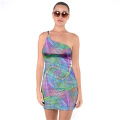 Spiral Pattern Swirl Pattern One Soulder Bodycon Dress by Nexatart