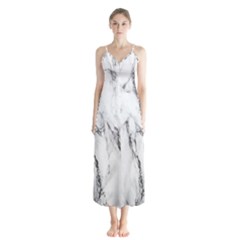 Marble Granite Pattern And Texture Button Up Chiffon Maxi Dress by Nexatart