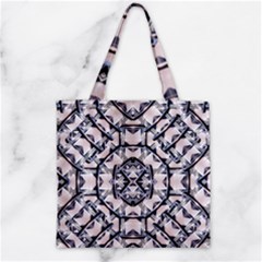 Futuristic Geo Print Zipper Grocery Tote Bag by dflcprints