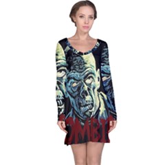 Zombie Long Sleeve Nightdress by Valentinaart