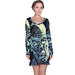 Zombie Long Sleeve Nightdress by Valentinaart