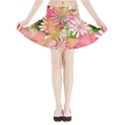 Pink Flowers Floral Pattern Mini Flare Skirt View3