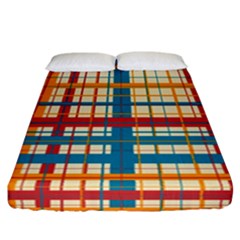 Plaid Pattern Fitted Sheet (california King Size) by linceazul