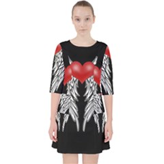 Angel Heart Tattoo Pocket Dress by Valentinaart