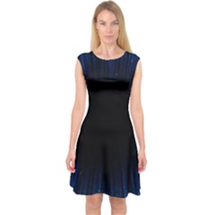 Colorful Light Ray Border Animation Loop Blue Motion Background Space Capsleeve Midi Dress by Mariart