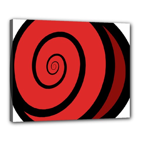 Double Spiral Thick Lines Black Red Canvas 20  X 16  by Mariart