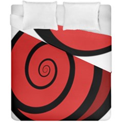 Double Spiral Thick Lines Black Red Duvet Cover Double Side (california King Size) by Mariart