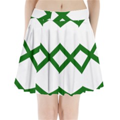 Lissajous Small Green Line Pleated Mini Skirt by Mariart