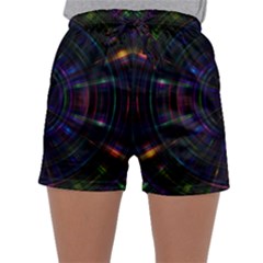 Psychic Color Circle Abstract Dark Rainbow Pattern Wallpaper Sleepwear Shorts by Mariart