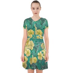 Yellow Flowers At Nature Adorable In Chiffon Dress by dflcprints