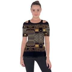 Board Digitization Circuits Short Sleeve Top by Nexatart