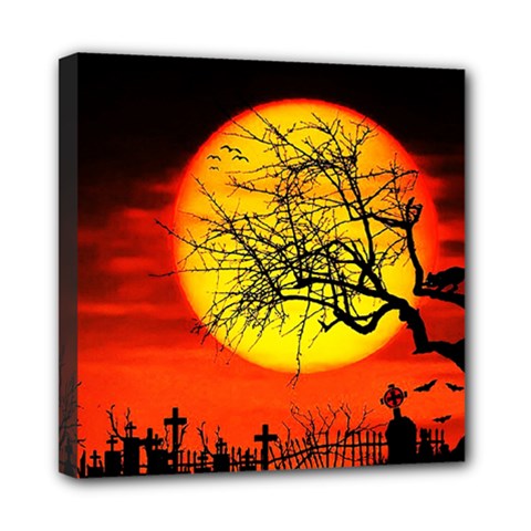 Halloween Landscape Mini Canvas 8  X 8  by Valentinaart