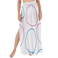 Circles Featured Pink Blue Maxi Chiffon Tie-up Sarong by Mariart