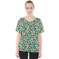 Discrete State Turing Pattern Polka Dots Green Purple Yellow Rainbow Sexy Beauty V-neck Dolman Drape Top by Mariart