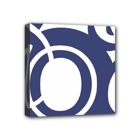 Garamond Blue White Wave Chevron Mini Canvas 4  X 4  by Mariart