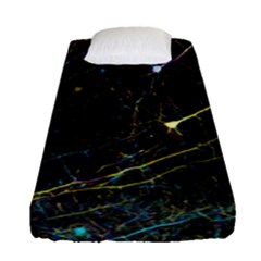 Neurons Light Neon Net Fitted Sheet (single Size) by Mariart