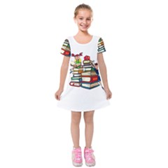 Back To School Kids  Short Sleeve Velvet Dress by Valentinaart