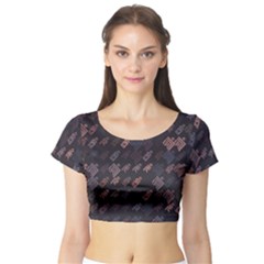 These Letter Ancient Tibetan Kingdom Zhang Zhung Ram Yam Kham Srum Art Sign Short Sleeve Crop Top (tight Fit) by Mariart