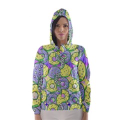 Donuts Pattern Hooded Wind Breaker (women) by ValentinaDesign