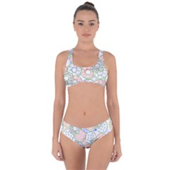 Donuts Pattern Criss Cross Bikini Set by ValentinaDesign