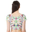 Peacock Rainbow Animals Bird Beauty Sexy Short Sleeve Crop Top (Tight Fit) View2