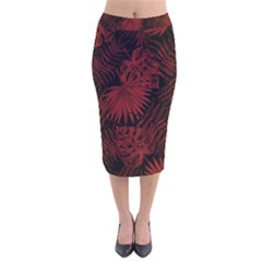 Tropical Pattern Velvet Midi Pencil Skirt by ValentinaDesign