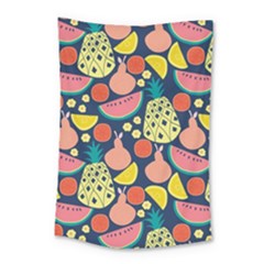 Fruit Pineapple Watermelon Orange Tomato Fruits Small Tapestry by Mariart