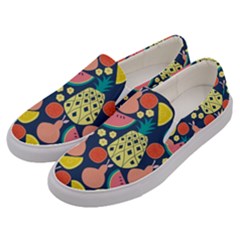 Fruit Pineapple Watermelon Orange Tomato Fruits Men s Canvas Slip Ons by Mariart