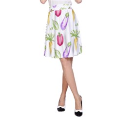 Vegetable Pattern Carrot A-line Skirt by Mariart