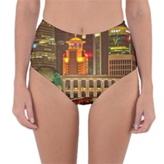 Shanghai Skyline Architecture Reversible High-waist Bikini Bottoms by BangZart