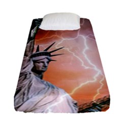 Statue Of Liberty New York Fitted Sheet (single Size) by Nexatart