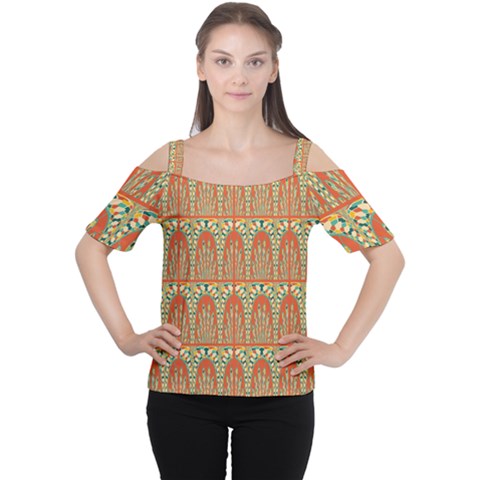 Arcs Pattern Cutout Shoulder Tee by linceazul