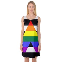 Straight Ally Flag Sleeveless Satin Nightdress by Valentinaart