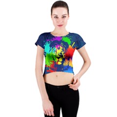 Lion Crew Neck Crop Top by stockimagefolio1