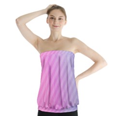 Diagonal Pink Stripe Gradient Strapless Top by Nexatart