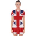 Uk Flag United Kingdom Drop Hem Mini Chiffon Dress View1