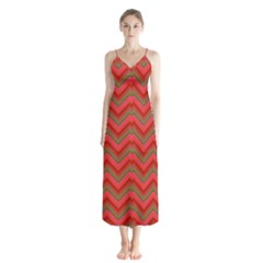 Background Retro Red Zigzag Button Up Chiffon Maxi Dress by Nexatart