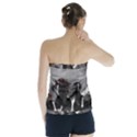 Awesome Wild Black Horses Running In The Night Strapless Top View2