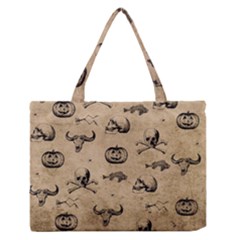 Vintage Halloween Pattern Zipper Medium Tote Bag by Valentinaart