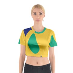 Yellow Green Blue Cotton Crop Top by Mariart