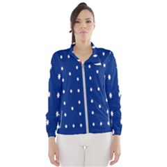 British American Flag Red Blue Star Wind Breaker (women) by Mariart